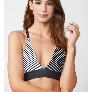 DYI SPORT TRIANGLE BRA BLACK AND WHITE STRIPE MIX